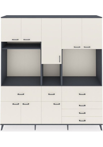 Hyperion Dolap 10 Raflı 6 Çekmeceli 8 Kapaklı 220x44x243 Antrasit-aytaşı/aytaşı Aytası/aytası Hyperion Dolap 10 Raflı 6 Çekmeceli 8 Kapaklı 220x44x243 Antrasit-aytaşı/aytaşı Aytası/aytası