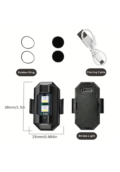 Usb Şarjlı 7 Mod Renk Değiştiren Mini Çakar Lamba Arr1413