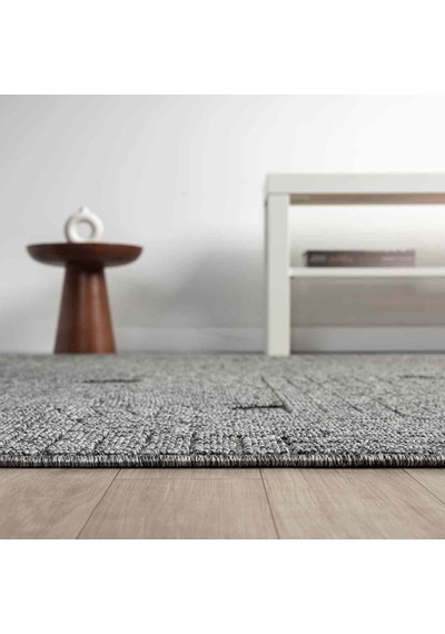 Antrasit Gri Geometrik Desenli Yumuşak Halı - Dk623al Antrasit - Gri