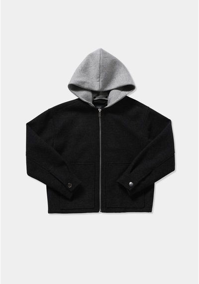 Colin's Colins Oversize Fit Fermuarlı Astarsız Çıkarılabilir Kapüşonlu Kadın Antrasit Ceket Cl1082169 Q1.v1 Anm Antra Melanj