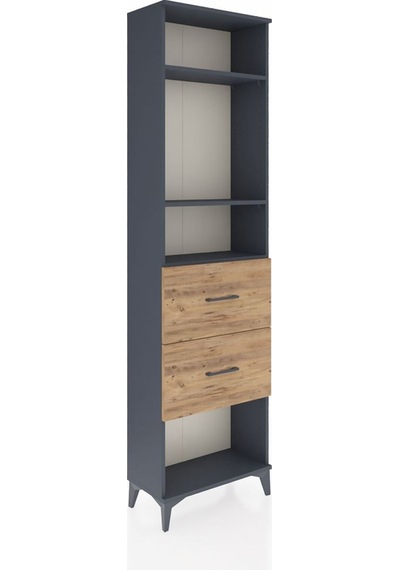 Arges Dolap 3 Raflı 2 Çekmeceli 60x30x221 Antrasit-çam Antrasit
