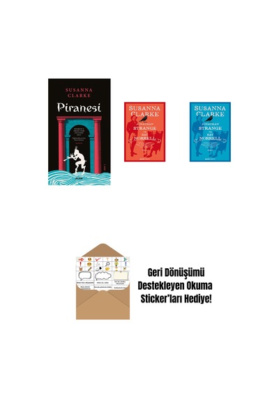 Piranesi + Jonathan Strange Ve Bay Norrell - 1 + Jonathan Strange Ve Bay Norrell - 2 + Okuma Sticker'ları