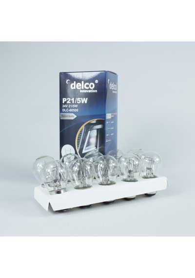 Delco U.s.a P21/w5 24 Volt Halojen Ampul Düz Tırnak 24 Volt 10 Adet Ba15d
