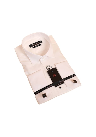 Dicotto Krem Ekstra Uzun Kol 8 Drop Damatlık Ata Yaka Kol Düğmeli Slim Fit Smokin Gömlek - 014 001