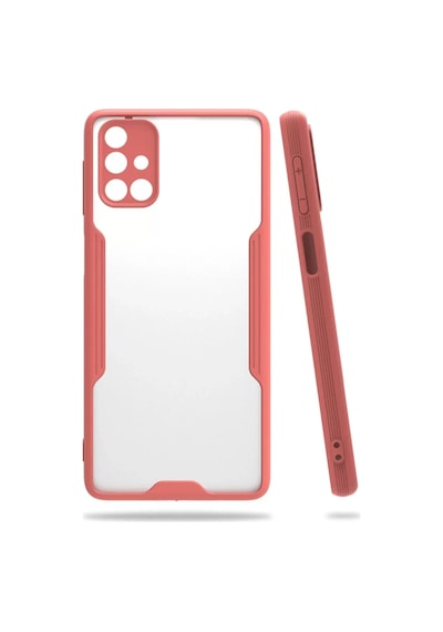 Newface Samsung Uyumlu,  Galaxy M31s Kılıf Platin Silikon - Pembe