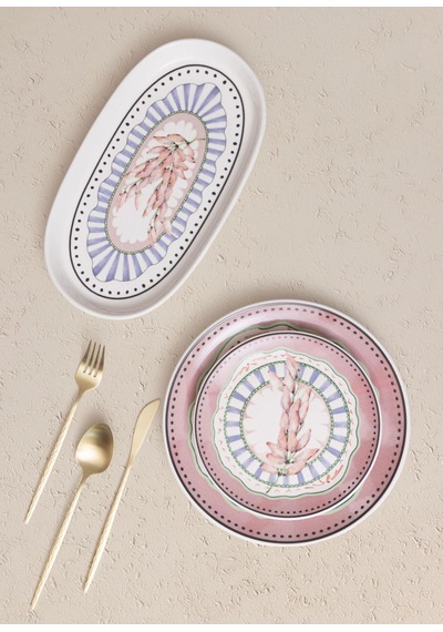 The Mia Spring Oval Servis 2li 29 Cm Renkli