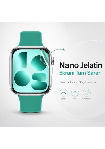 Huawei Watch Fit 5 Uyumlu 3 Adet Şeffaf Ultra Koruyucu Nano Jelatin