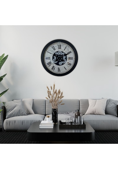 Black Atlas Series 60 Cm Çarklı Duvar Saati Çok Renkli