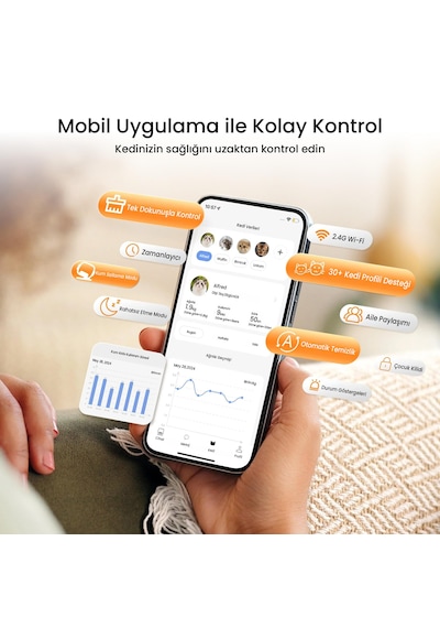 Ubpet C41 Akıllı Otomatik Kedi Tuvaleti, 106l Geniş Hacim, Mobil Uygulama, Otomatik Temizleme, Ağırlık Sensörü, 38db Sessiz Motor, Koku Hediyeli