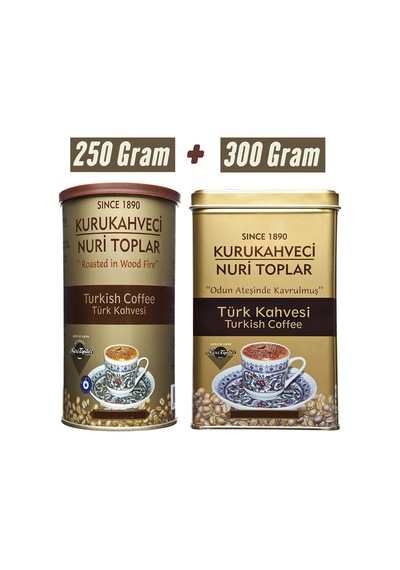 Nuri Toplar Yuvarlak ve Kare Teneke Kutuda Türk Kahvesi 550 Gr