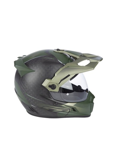 Klim Krios Pro Carbon Echo Adv Rally Motosiklet Kaskı Siyah Yeşil Siyah / Yeşil