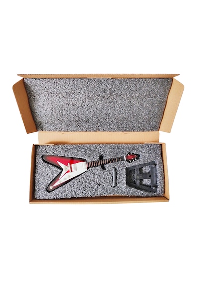 El Yapımı 1/4 Ölçek Minyatür Elektro Gitar Gibson Flying V Red B.