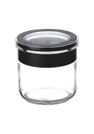 Cam Kavanoz, Cam Saklama Kabı, Sızdırmaz Kaplar Siyah, 300 Ml Diğer
