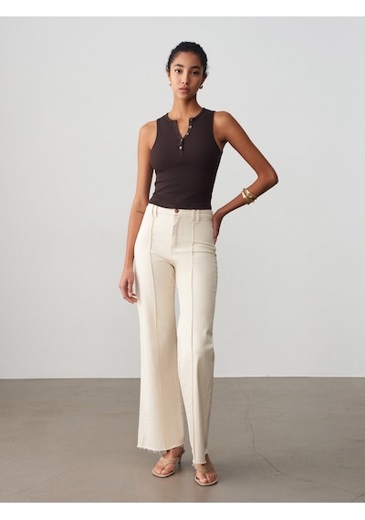Dilvin 21005 Düğme Detaylı Crop Top-koyu Kahve