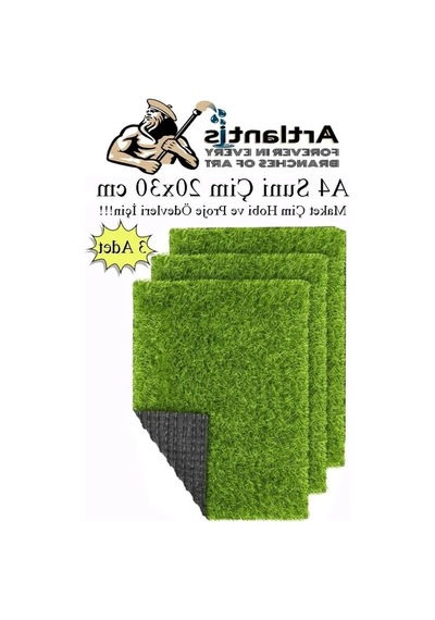 A4 Boyutunda 20x30 Cm Yapay Çim, 3 Adet, Dekoratif Kullanım İçin 20beyazcipso