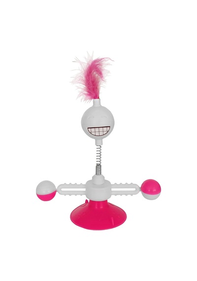 Markapet Vantuzlu Komik Dönen Kedi Oyuncağı 17 Cm 18-30 Cm Pembe