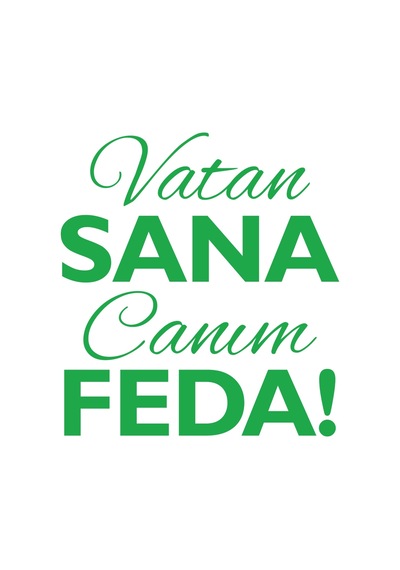 Vatan Sana Canım Feda Sticker17x17 Cm Yeşil