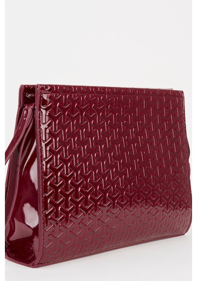 Vivaq Kadın Petunya Dokulu Bordo Astarlı Suni Deri Bilek Askılı Portföy El Ve Clutch Çanta