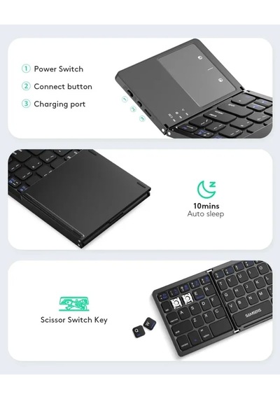 Samsers Touchpadli Katlanabilir Bluetooth Klavye Bt X 1 Black Samsers Touchpadli Katlanabilir Bluetooth Klavye Bt X 1 Black
