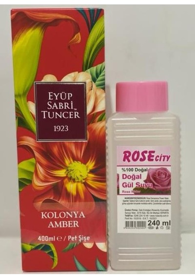 Eyüp Sabri Tuncer Amber 400Ml Kolonya Alana Rose City 240Ml Doğal