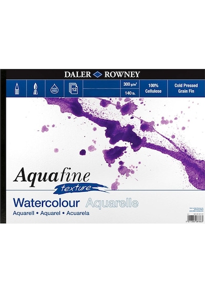 Daler Rowney Aquafine Watercolor Pads Texture 12 Yaprak 300g 305x