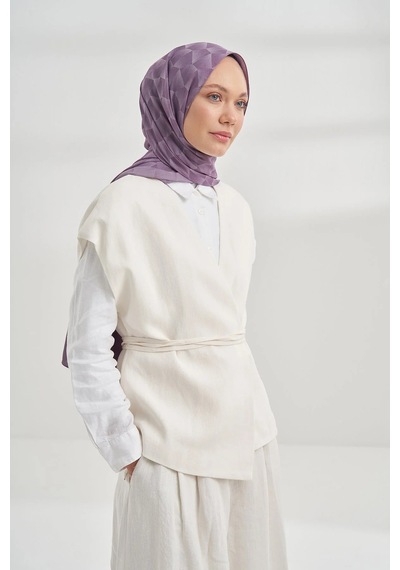 Armanda Cotton Monogram Geometrik Desen Şal 3120 Leylak