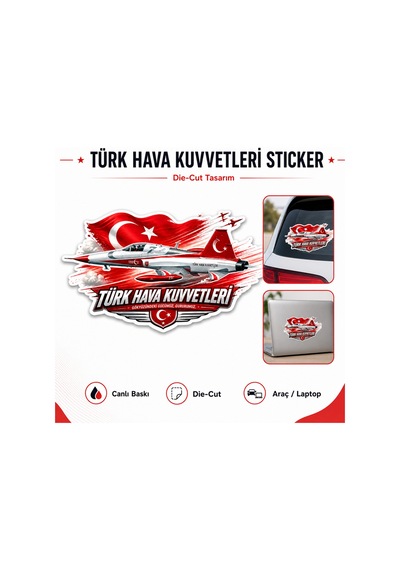 Türk Hava Kuvvetleri Türk Yıldızları Araç Laptop Etiketi 20 X 14 Cm 4 Adet Diğer