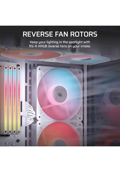 Rs120-r Argb 120mm Pwm Ters Yapraklı Fan Üçlü Paket - Beyaz Co-9050197-ww