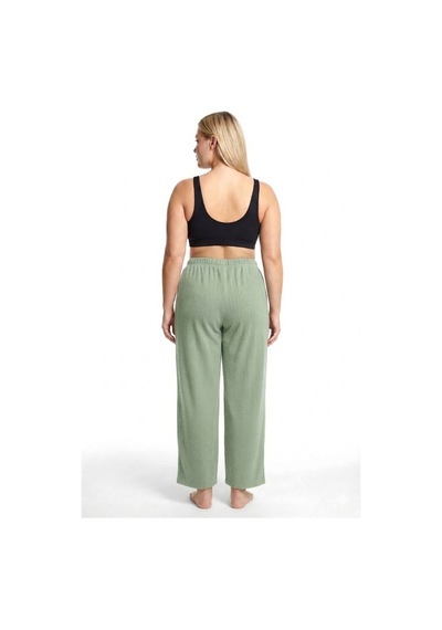 Akbeniz Kadın Büyük Beden Rahat Kesim Cepli Pijama Altı Yeşil