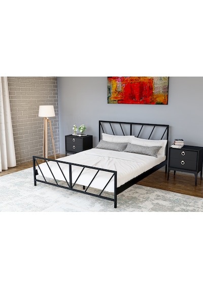 Metalia Gm 227 Gözde Çift Kişilik Karyola Siyah 150X200