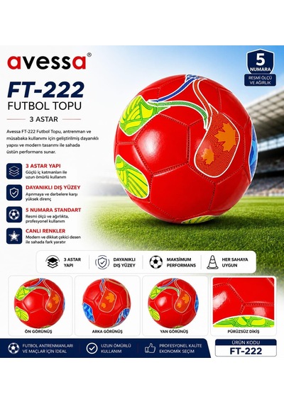 Avessa Ft-222 Futbol Topu 3 Astar Turuncu