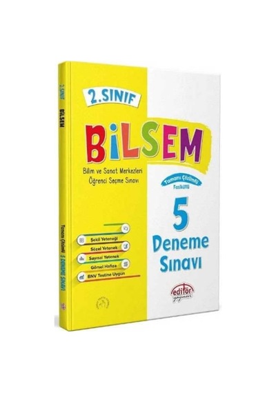 2.sınıf Bilsem Sınavına Hazırlık 5 Deneme Sınavı - Editör Yayınalrı