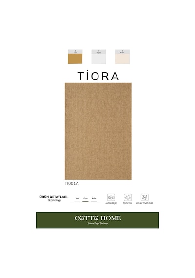 Tiora Tı001a Bej Jüt Halı Naturel Sisal Örme Hasır Modern Yıkanabilir Dayanıklı Tozu Yok