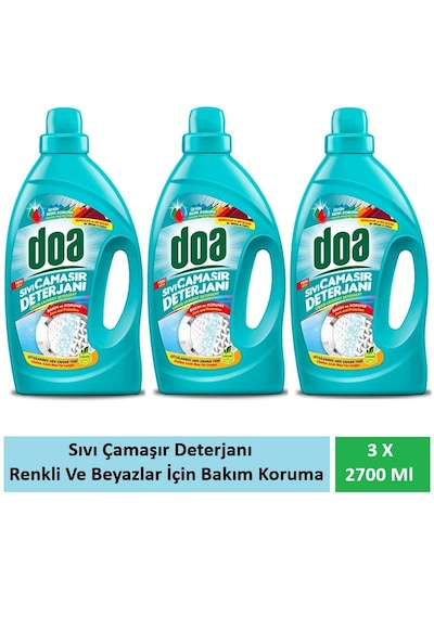 Doa Sıvı Çamaşır Deterjanı Renkliler Ve Beyazlar Bakım Ve Koruma 3 X 2700 Ml
