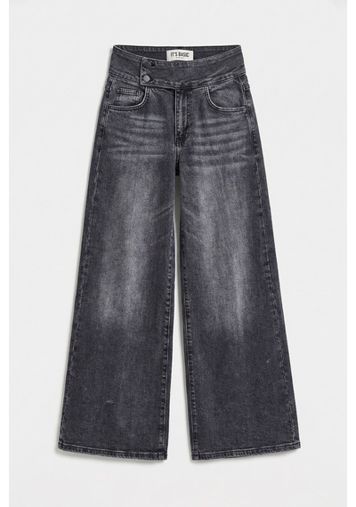 Itsbasic Kadın Füme 4s6-14 Palazzo Fit Kemer Detaylı Elastan Kumaş Denim Jean Itsbasic Kadın Füme 4s6-14 Palazzo Fit Kemer Detaylı Elastan Kumaş Denim Jean