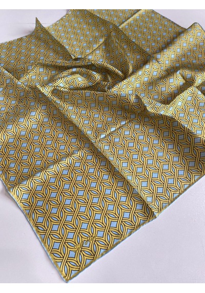 Silk Home Tivil Saf İpek 11479 - 52193 Sarı Turkuaz Soyut Desen sarı