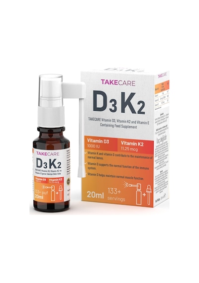 Takecare Vitamin D3 K2 İçeren Takviye Edici Gıda 20 ML