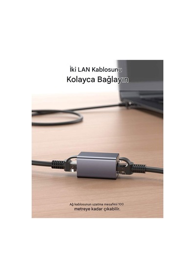 Rj45 Dişi Dişi İnternet Bağlantı Konnektörü, 10 Gbps Alüminyum Gövdeli