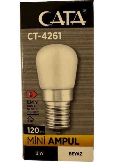 Cata Ct-4261 2w 6500k Beyaz Işık E14 Duylu Mini Led Ampul 2 Adet