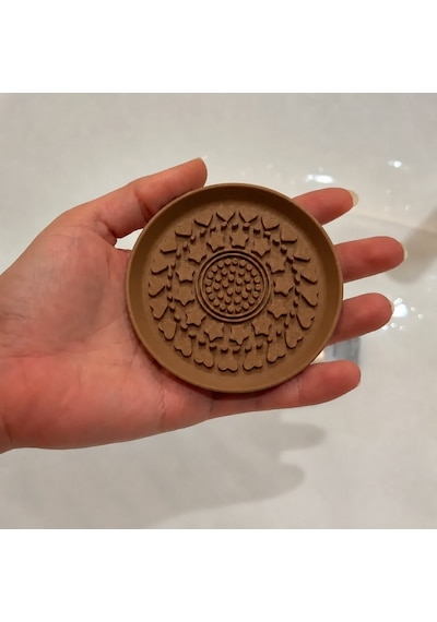 3d Baskı Makyaj Fırçası Temizleme Pedi - Desenli Aparat-kahverengi