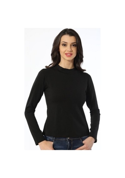 6 Adet Özlem Yarım Boğazlı Uzun Kollu Fanila Atlet Body 3227 Siyah