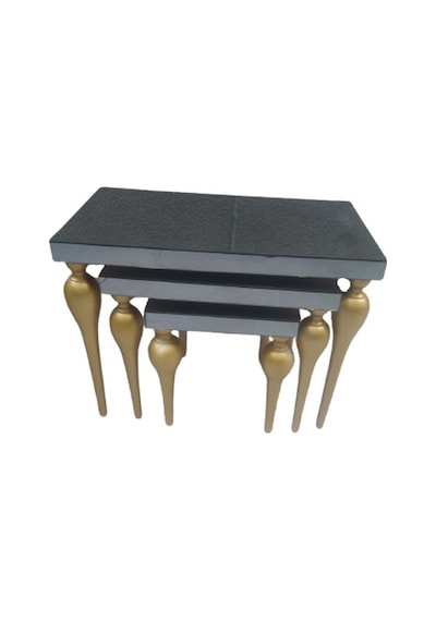 Zigon TOMBUL ayak Model Kayın Torna MDF tabla Parlak gold Boya İskelet Füme cam Kaplama El Yapım