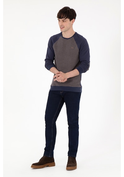 U.S. Polo Assn. Erkek Regular Fit Bisiklet Yaka İndigo Sweatshirt 50290763-VR028