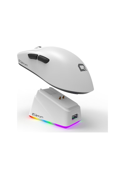 Quantum Gaming Fluxmouse G13 Pro 1000hz Paw3311 Rgb Şarj İstasyonlu 22.000 Dpı Kablosuz Beyaz Gaming Mouse