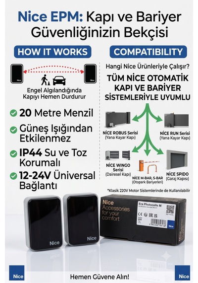 Epm Emniyet Fotoseli Emniyet Sensörü Otomatik Kapı Bariyer Yana Kayar Sürgülü Kapı Fotosel