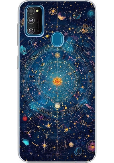 Samsung Galaxy M30s/m21 Uyumlu Yıldız Atlası Kozmik Rehber Baskılı Silikon Kılıf Renkli
