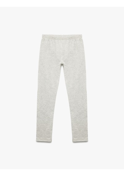 Koton Beli Lastikli 2'li Basic Tayt Seti Gri 5skg10285ak Gri