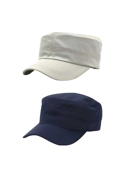 Uniquetrenders Unisex Pamuklu Castro Şapka 2 Adet Bej Lacivert Bej - Lacivert