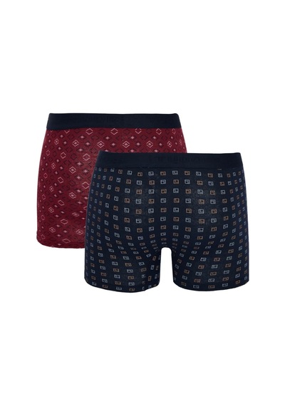 Tudors Erkek 2'Li Pamuk Likralı Esnek Kumaş Boxer-31684-Multi