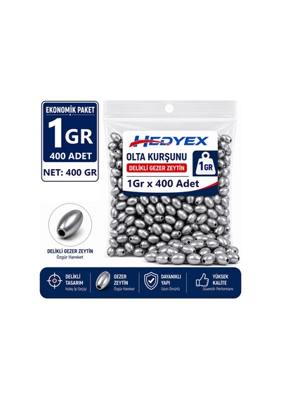 Hedyex 1 Gr 400 Adet 400 Gr Olta Kurşunu Delikli Gezer Zeytin